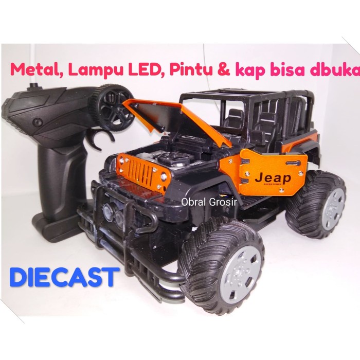 RC CAR JEEP METAL BUKA PINTU LAMPU LED DIE CAST DIECAST MOBIL REMOTE