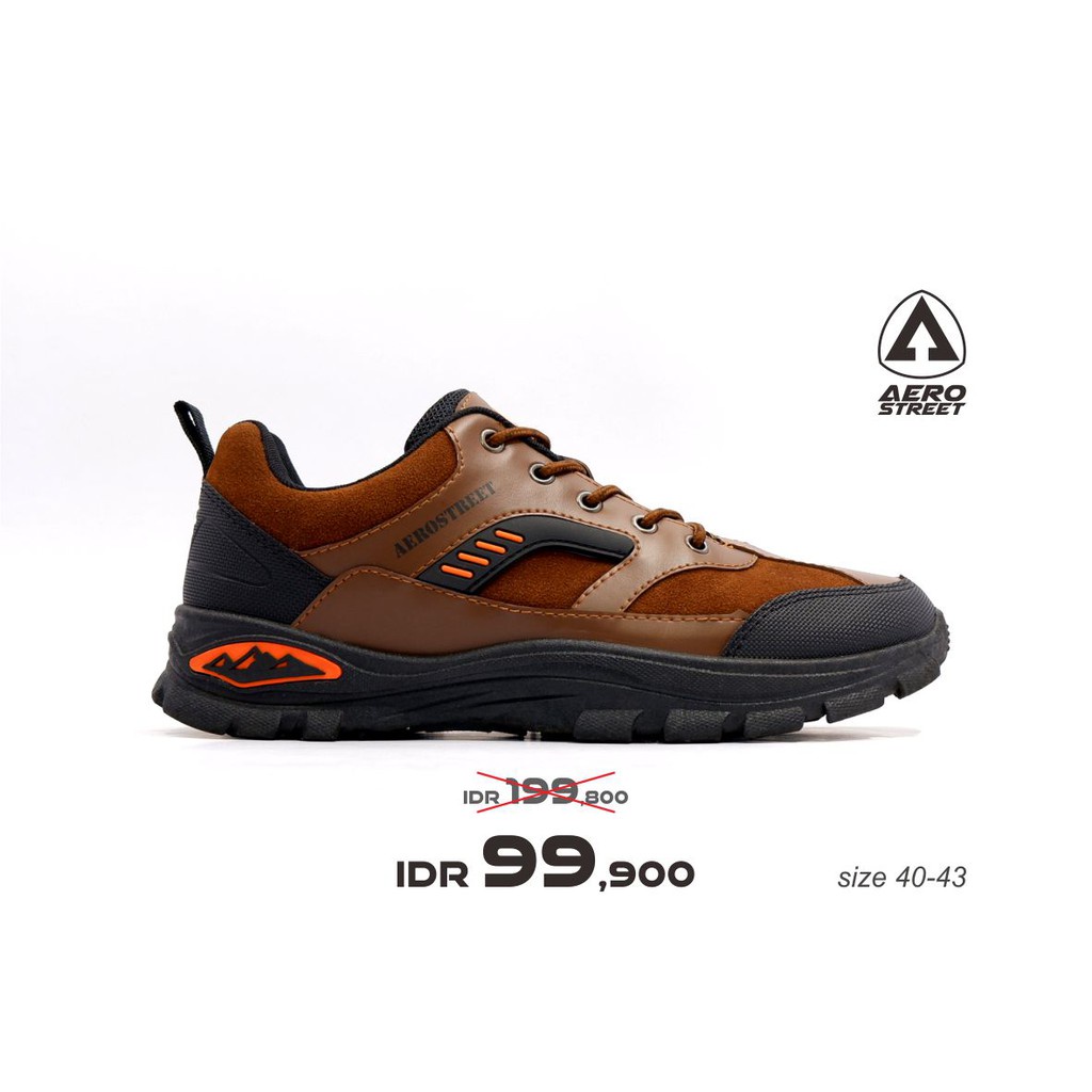 Aerostreet 40-43 Ormond Coklat  - Sepatu Sneakers Outdoor Pria Wanita Aero Street 21AA08