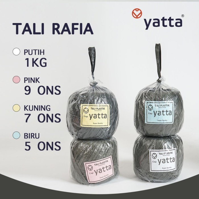 Terlaris Tali Rafia Yatta Hitam 1 Kg (Ball @ 15 Roll)