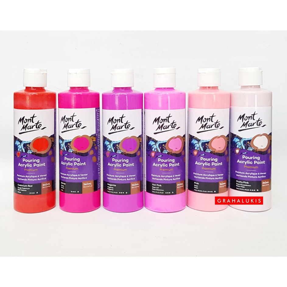 

❂Dijual Murah✽ Mont Marte Pouring Acrylic Paint 240ml Varian Warna Warni S50