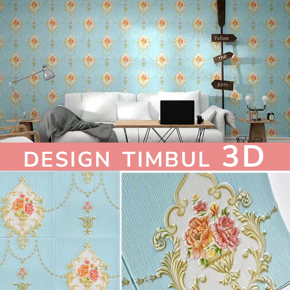 Terlaris Wallpaper Dinding Motif Kontemporer Wallpaper Klasik Stiker Dinding Relief 3 Dimensi 3D / W