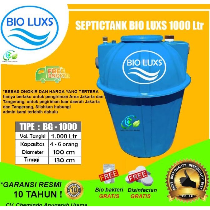 Septic Tank Bio, Bioluxs 1000 ltr, Biofil, Septic Tank Bio Berkualitas