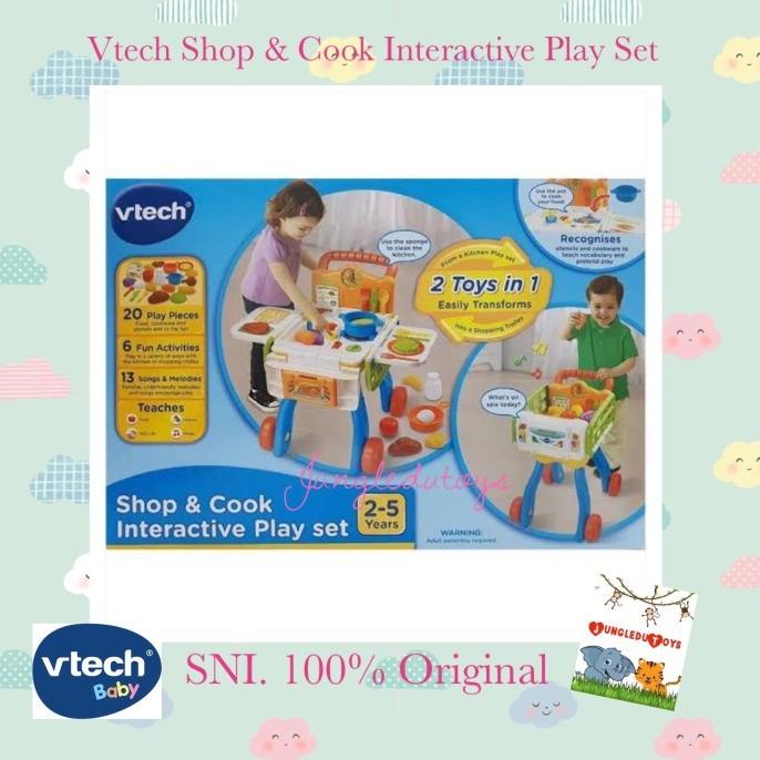 promo Vtech 2in1 Shop & Cook Interactive Playset Original Mainan Anak ready stock