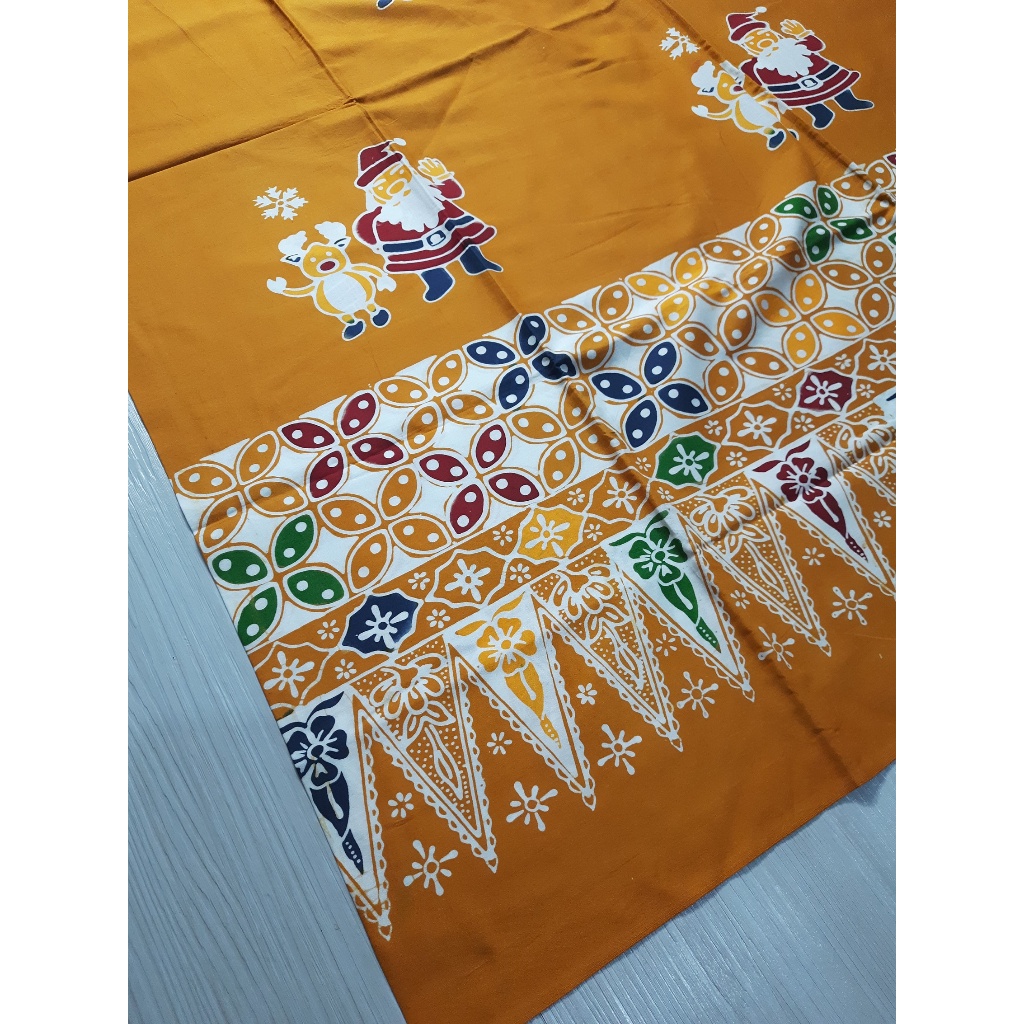 Bahan Kain Batik Solo Meteran Katun Halus Motif Pohon Natal