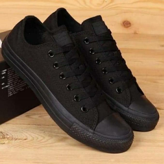 Sepatu Converse All Star Classic Low Full Black Hitam Polos