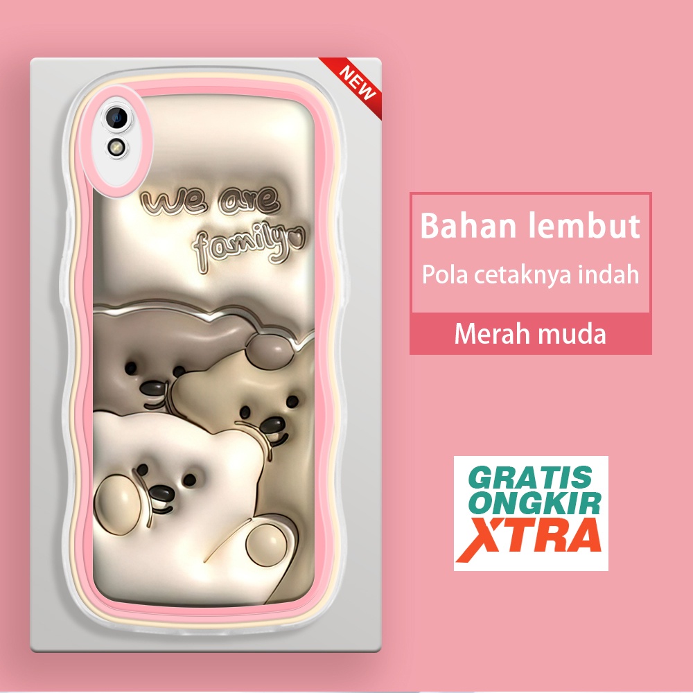 Redmi 6 6A 7 8 8A K40S 9A 9C 10A 9T 10C 10 5G Casing Ponsel  Pola We Bare Bears 3D  warna-warni gelo