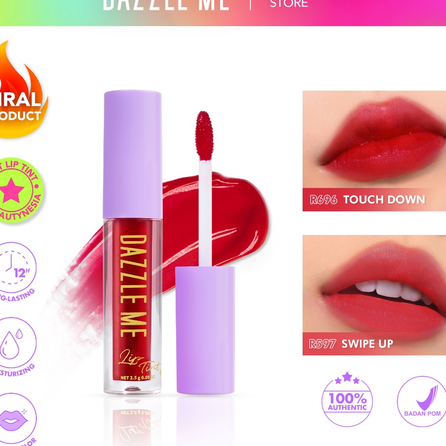 (B.N✔F➤] DAZZLE ME Ink-Licious Lip Tint | Hyper Stay Long Lasting Liquid Lip Stain Moisturizing Lipt