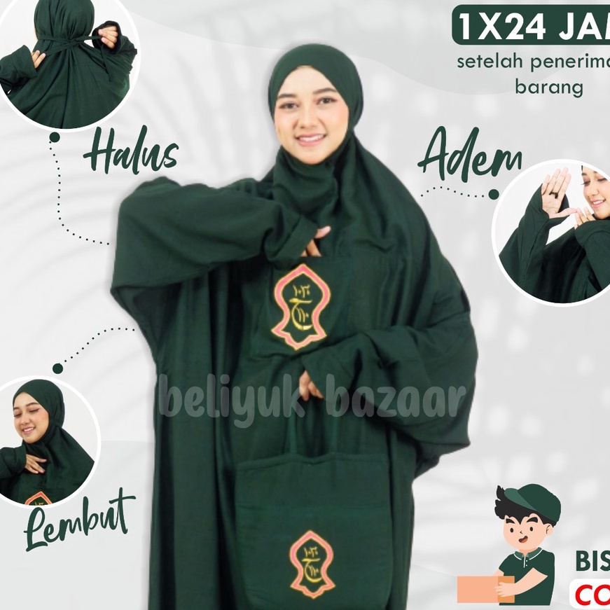 MALL Mukena Hadramaut Terusan Bali Terompah Polosan Warna Mukenah Dewasa adem lembut halus Jumbo Ray