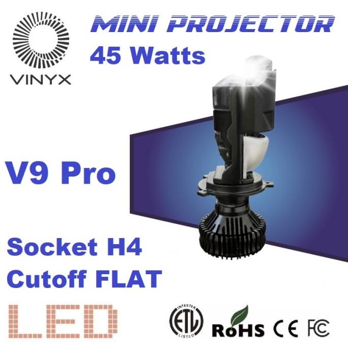 Lampu LED VINYX V9 Projie H4 Mini Projector Lens Lensa Motor Mobil