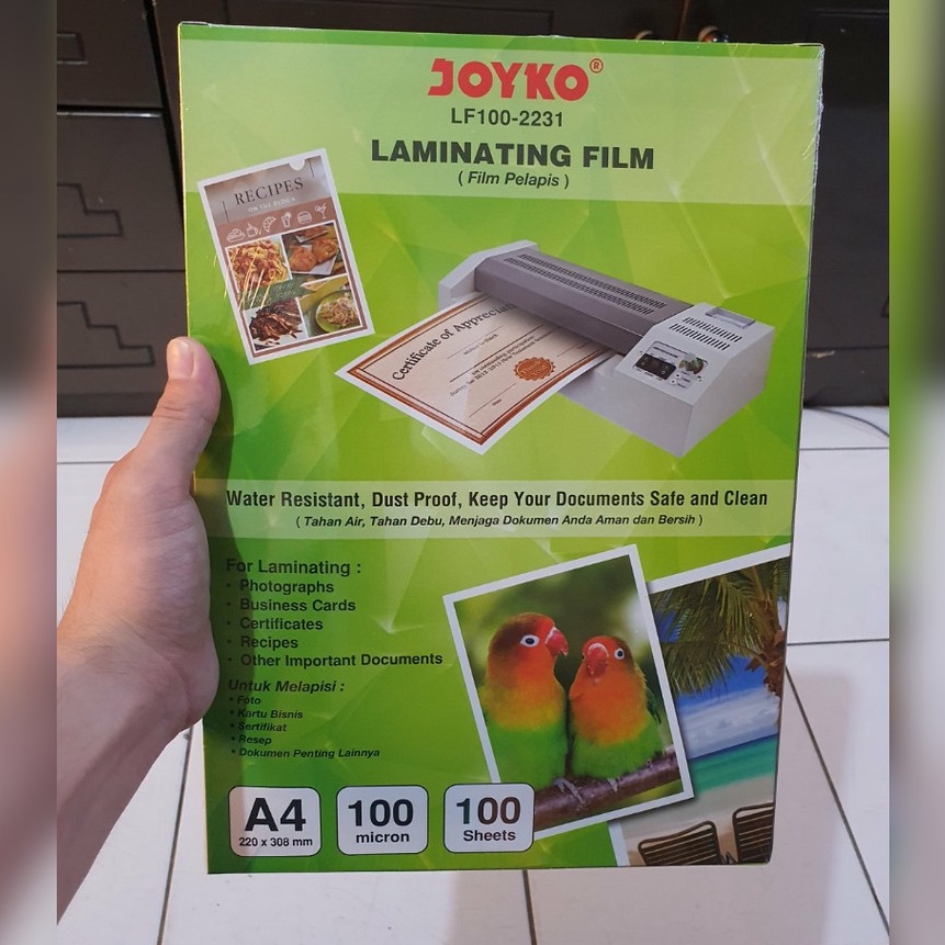 

(➤ Q✯FL] plastik laminating A4 joyko laminasi panas hot 100 micron/ paasti.dikirim..