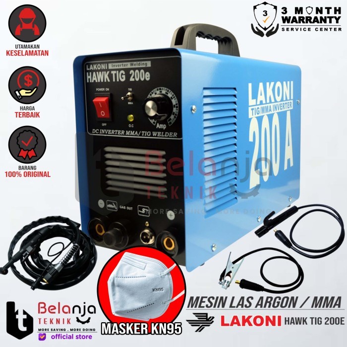 LAKONI Travo Las Inverter HAWK TIG 200 E Trafo Las 200 A 1500 WATT keren