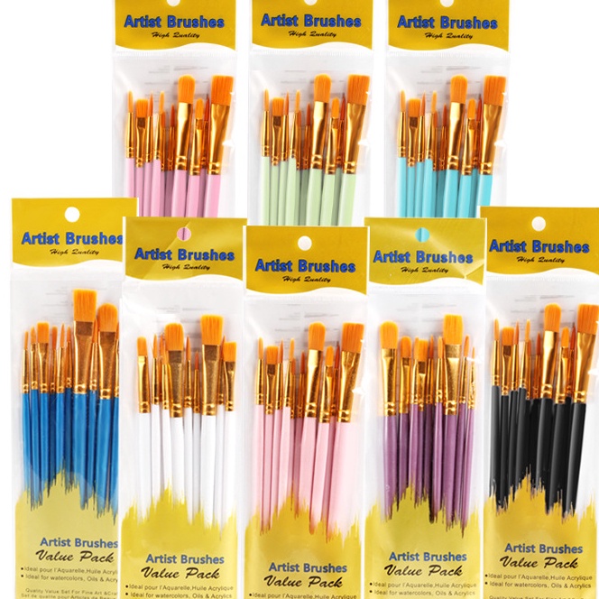 

[✮ U»FH] 1 SET 10PCS KUAS LUKIS / SET KUAS MELUKIS CAT AIR, ACRYLYC DLL / PAINTING BRUSH BS/ pasti.diikirim!