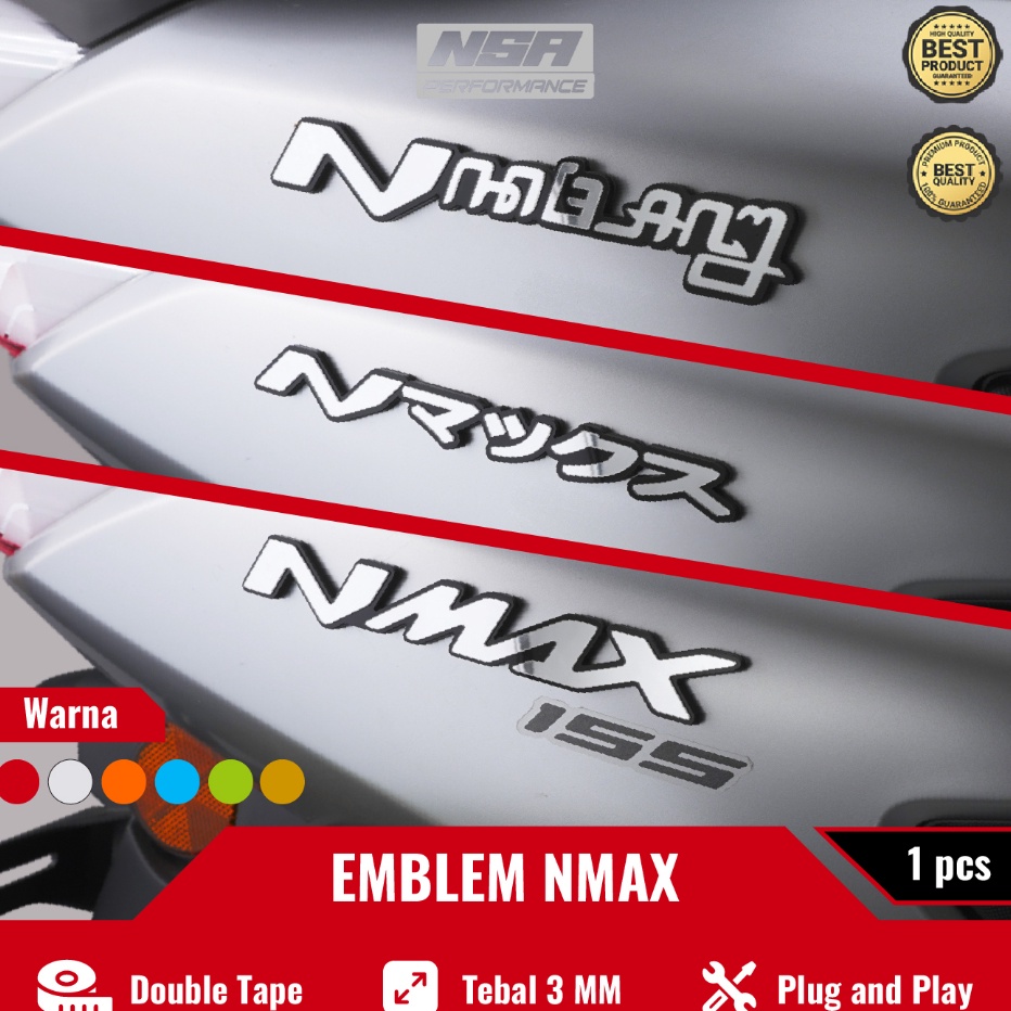 TJCW3301 7.7  2PCS EMBLEM NMAX 3D LOGO NMAX JEPANG EMBLEM MOTOR BUKAN STIKER ATAU STICKER TIMBUL VAR
