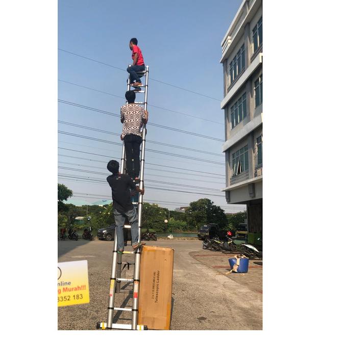 Tangga Lipat Aluminium Teleskopik 10.8M Double Telescopic 10.8Meter
