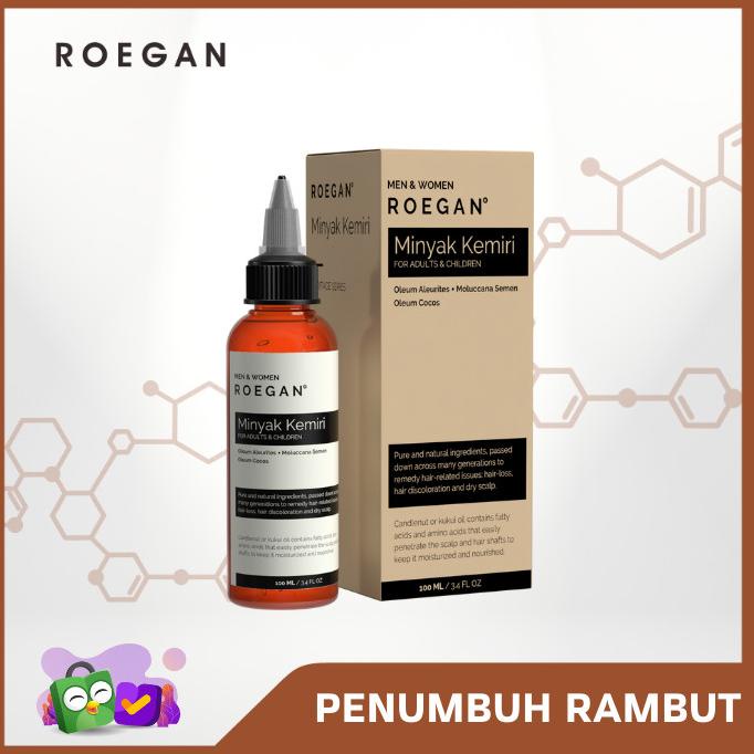 Murah Roegan Minyak Kemiri - Penumbuh Rambut Penghitam Uban Alami - Basic