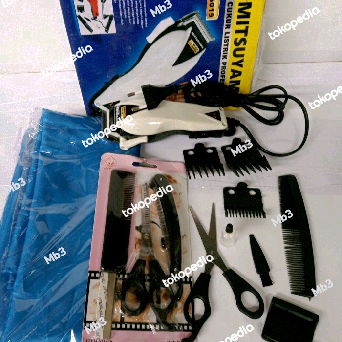 alat mesin cukur rambut paket lengkap