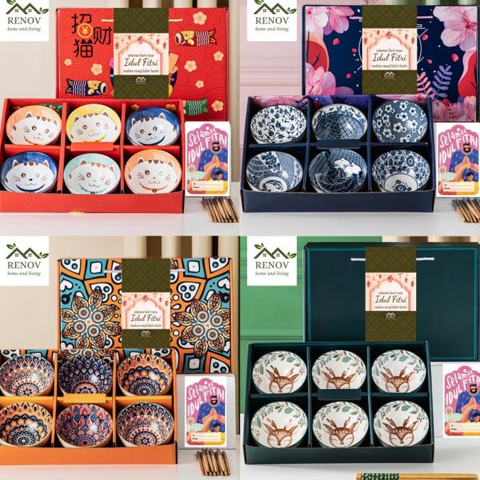 

MANGKOK KERAMIK JEPANG HAMPERS LEBARAN SOUVENIR Japanese Bowl Gift Set