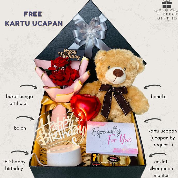 

Kado Ulang Tahun / Kado Anniversary/ Hampers Bunga Boneka/Hadiah Ultah
