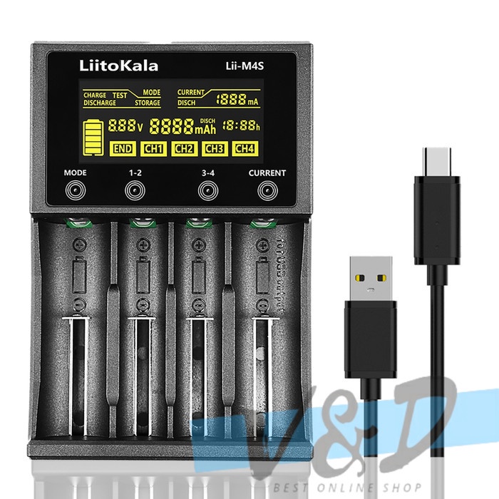 Charger Baterai LiitoKala Lii M4S Original / Charger Baterai AA /18650