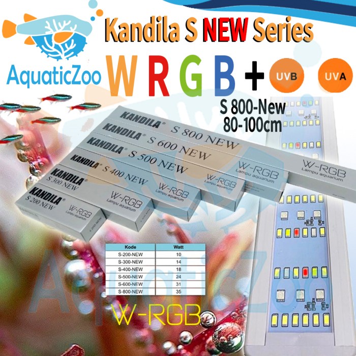 Kandila S800NEW S 800 NEW WRGB S800 SNEW Lampu Aquascape LED Aquarium