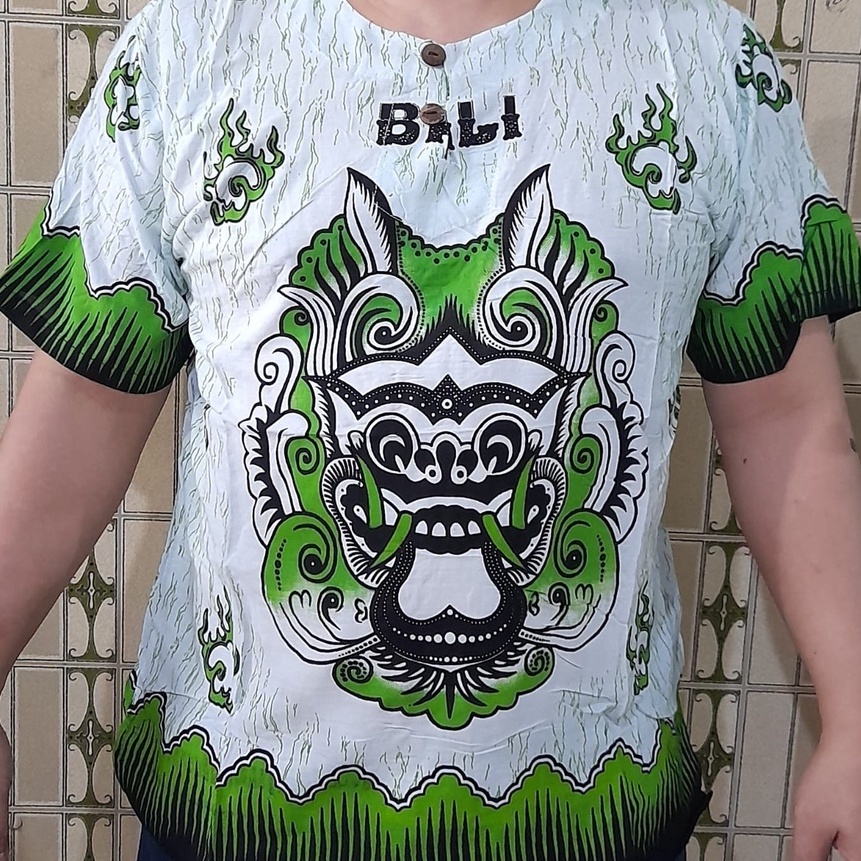 [D1588Z) Atasan Baju Barong Bali Motif Barong Singa Api Size Jumbo - AF711 - pasti.diikirim.