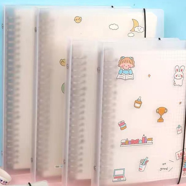 

[6K❦-Oご> Binder B5 Transparan Aesthetic untuk Kuliah 26 Ring dan Binder A5 20 Ring Loose Leaf Bahan Plastik- super.keren!