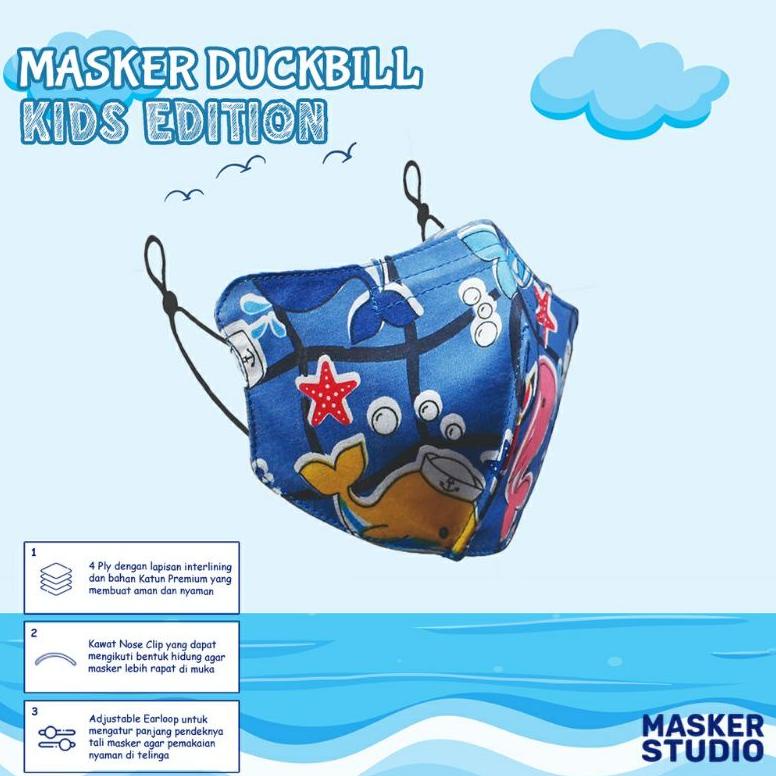 Trending Masker Kain Anak Duckbill 4Ply By Masker Studio