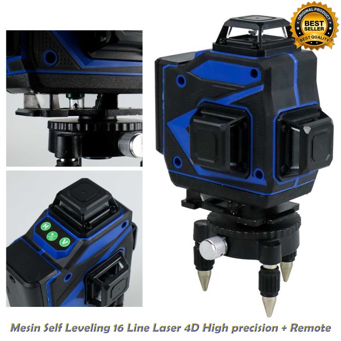 Mesin Level Self Leveling Waterpass 16 Line Laser 4D + Remote