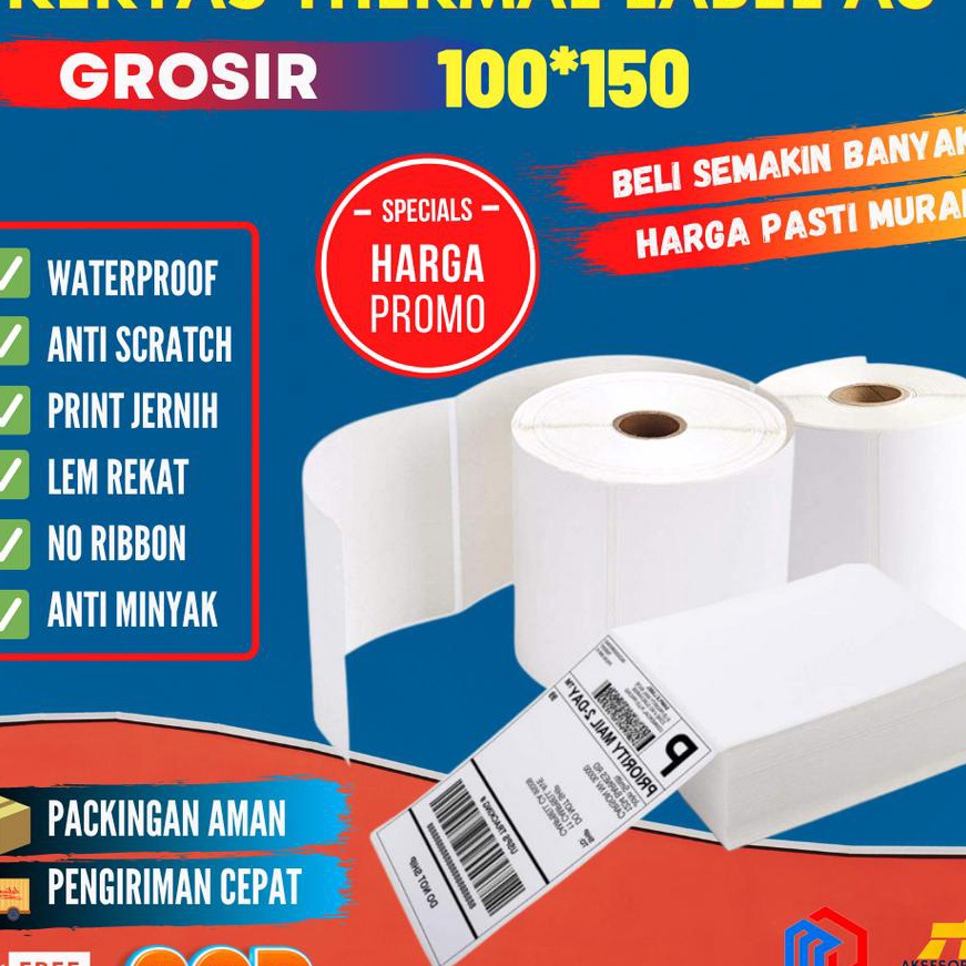 

(☎.O5Z㊖> KERTAS LABEL THERMAL 100X150 STICKER BARCODE UKURAN A6/ baanyak diminati.!