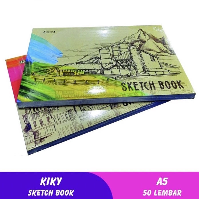 

(HI㊚-E☛) (1pcs)KIKY Sketch Book / Buku Sketsa Ukuran A5 Isi 50 Lembar/ supeer.keren!