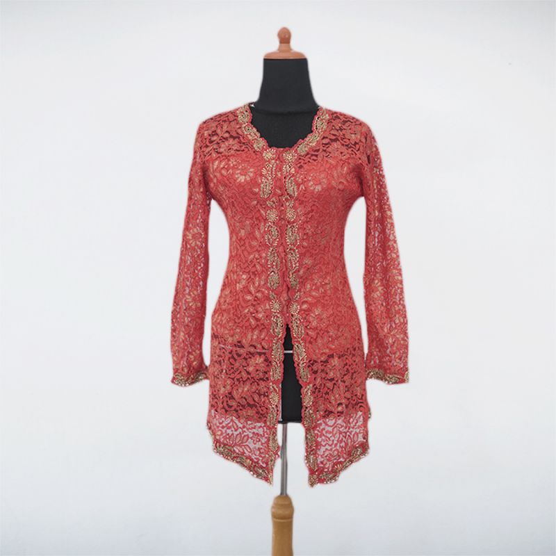 Preloved Kebaya Merah Bordir N3 (tanpa payet)