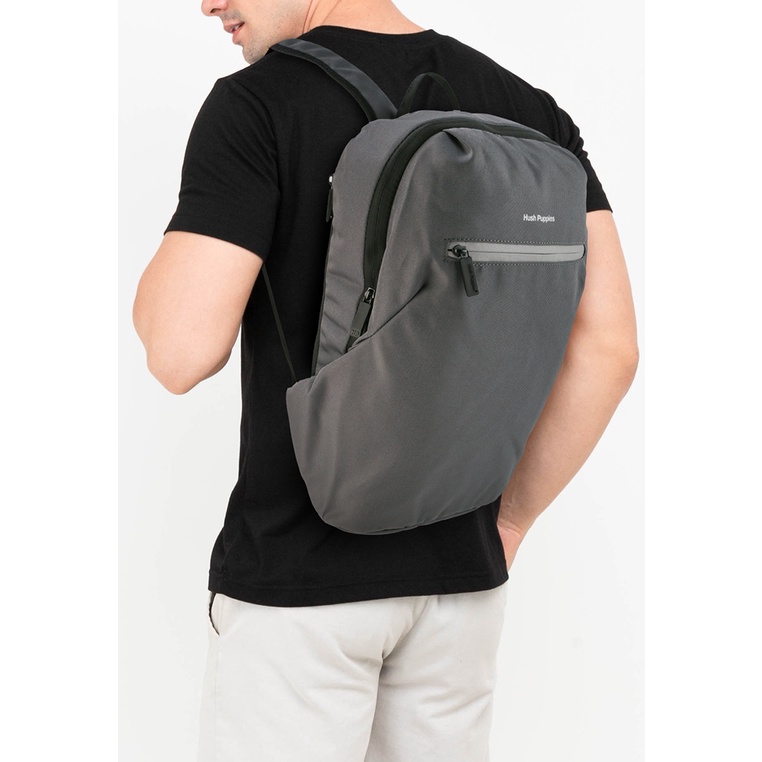 Tas Backpack Hush Puppies Original Pria Bagpack 1 kantong dalam dengan resleting Dinner 100% Asli Mi