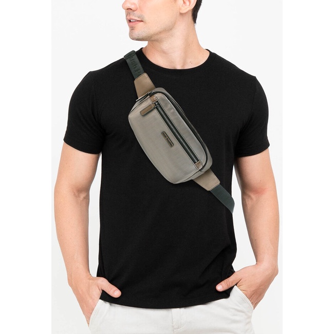Tas Pinggang Hush Puppies Original Pria WaistBag desain versatile dengan siluet modern Party Ori 100