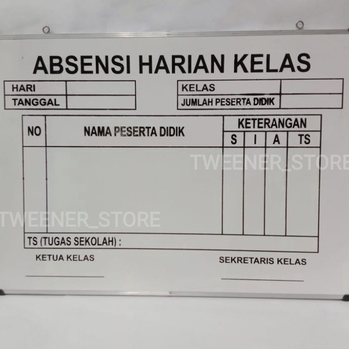 

(5☆ W☑Q) [Uk.50x70] Papan Tulis Absensi Harian Kelas Sekolah| Whiteboard | Papan Absen Besarberkuaalitas㊠!