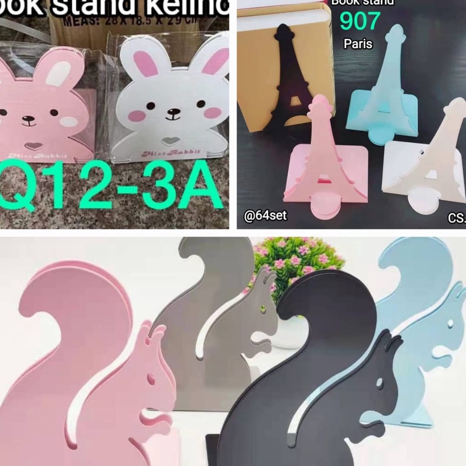 

(☼/☆MBH> FREE DUS 1 Set Isi 2 Pcs Book End Stand/ Sandaran Penyangga Buku KELINCI TUPAI PARIS 993 / 909 / Q12-3Aberkualiitas.!