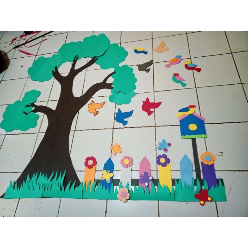 1set pohon literasi 150cmx120cm hiasan dinding pohon literasi