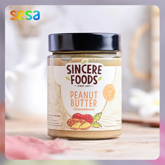 

Sincere Foods Peanut Butter Unsweetened - Selai 300 G