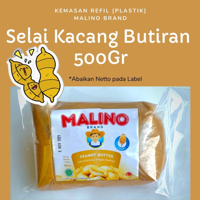 

Selai Kacang Butiran Peanut Butter Super Chunk 500gr - MALINO BRAND