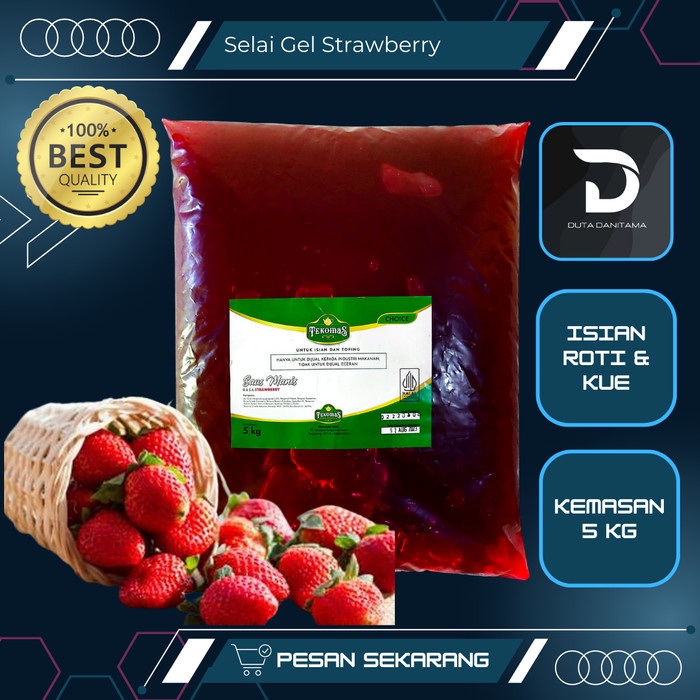 

Selai Strawberry Tekomas 5 kg dan 10 kg (Selai Roti dan Kue)