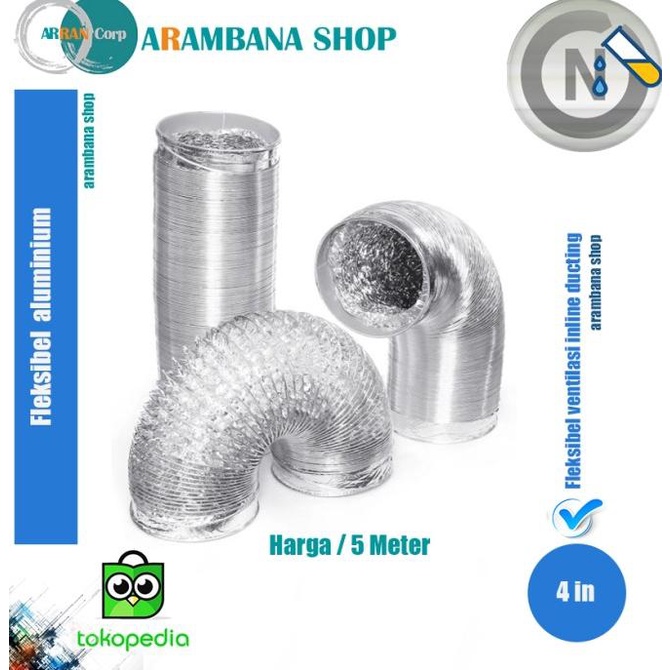 paling diminati] Fleksibel 4 inchi aluminium udara ventilasi ducting