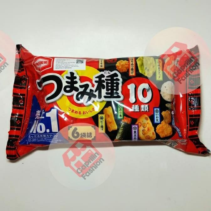 

siap kirim] Snack Kameda seika Tsumami dane 130 gr(6 pack)/campuran kreker beras