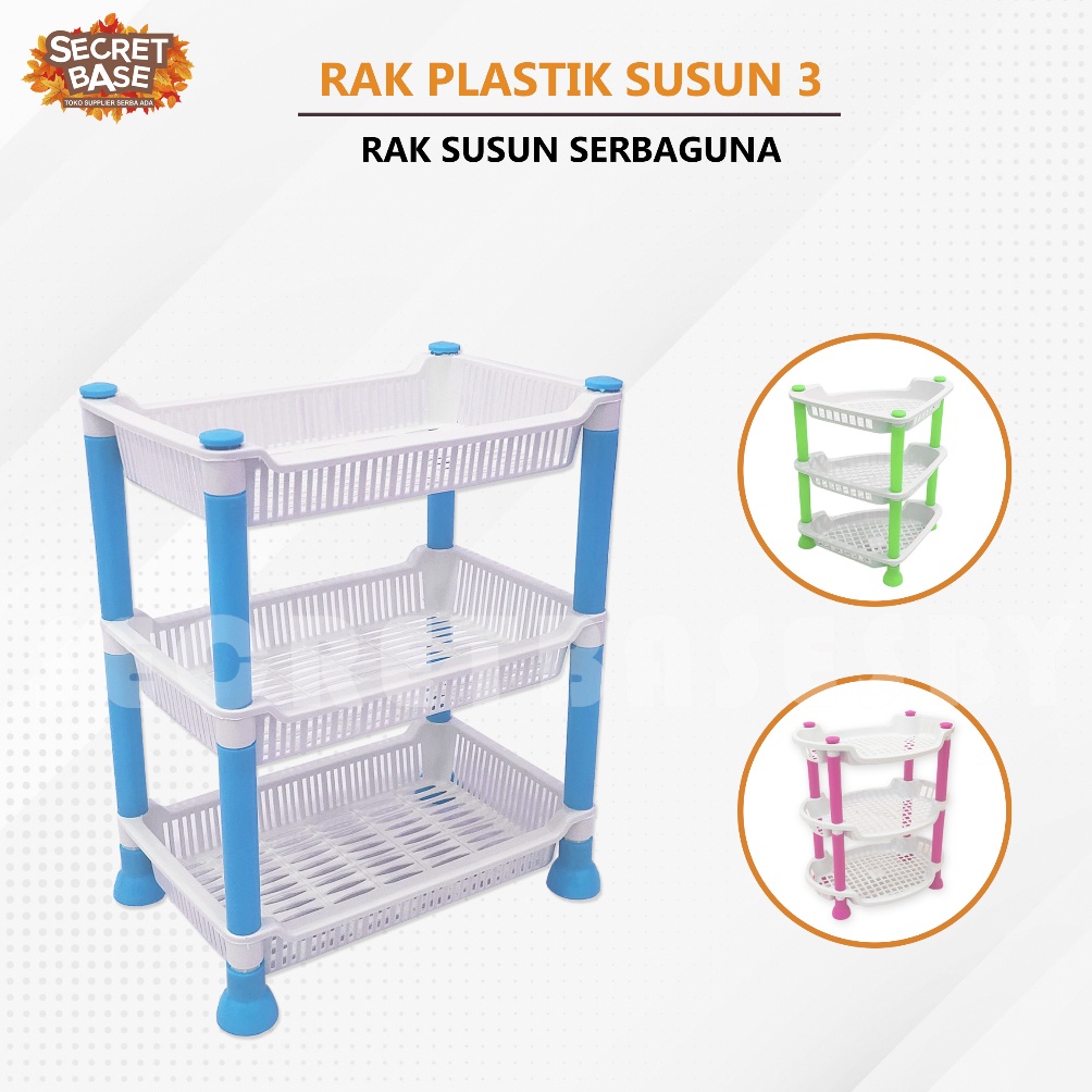 OHRR-66 RAK TINGKAT 3 SUSUN - Rak Mini / Rak Bumbu / Rak Kosmetik /Rak Plastik Good product