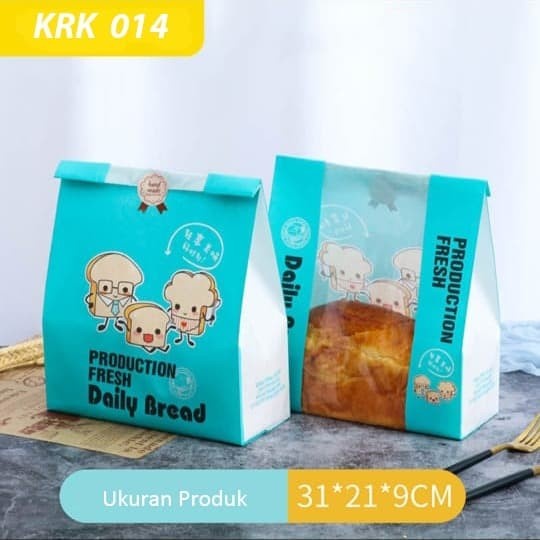Terlaris Packaging Kertas Roti Tawar Krk014/ Bungkus Kemasan Kertas Roti Tawar