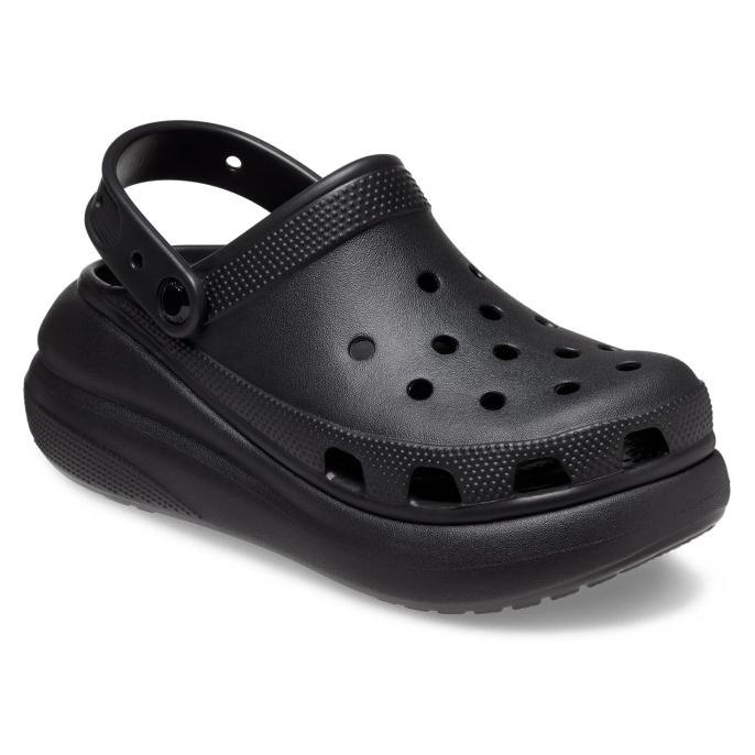 Crocs / Crocs Crush Clog / Crocs Wedges / Crocs Wanita Hak Tinggi - HITAM , W6