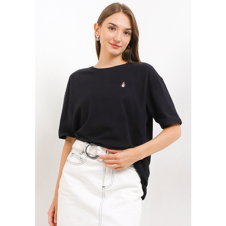 Kaos Hush Puppies Original Wanita T-Shirt Kerah bulat Party Branded Feminin Eilish 3 Oversized Tee F