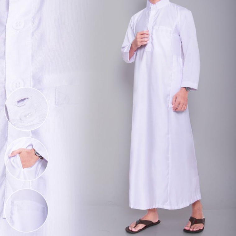 frx60 GAMIS PRIA / JUBAH PUTIH  / STELAN JUBAH PRIA / JUBAH PRIA .,,.,.,