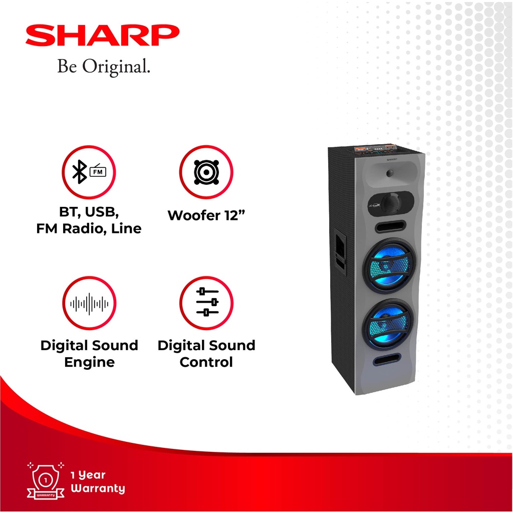 Sharp Audio dan Speaker CBOX-PROX22UBB Pro X Series Grey 220 Watt