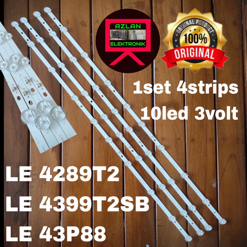 BACKLIGHT LED TV AKARI 42" LE 4289T2 LE 424399T2B LE 43P88 10led 3volt