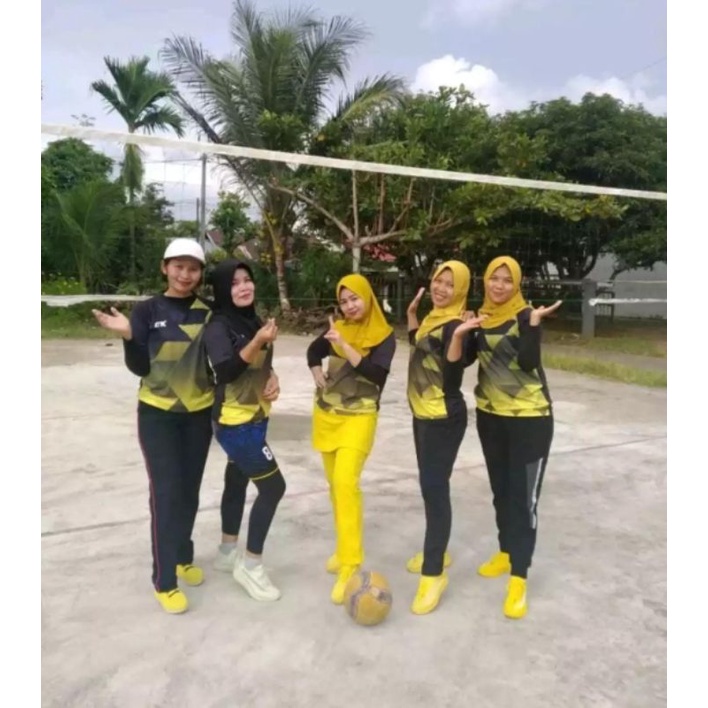 Baju 1Set Olahraga Voli Wanita Atasan dan Setelan Olahraga wanita Baju Badminton cewek Jersey Volly 
