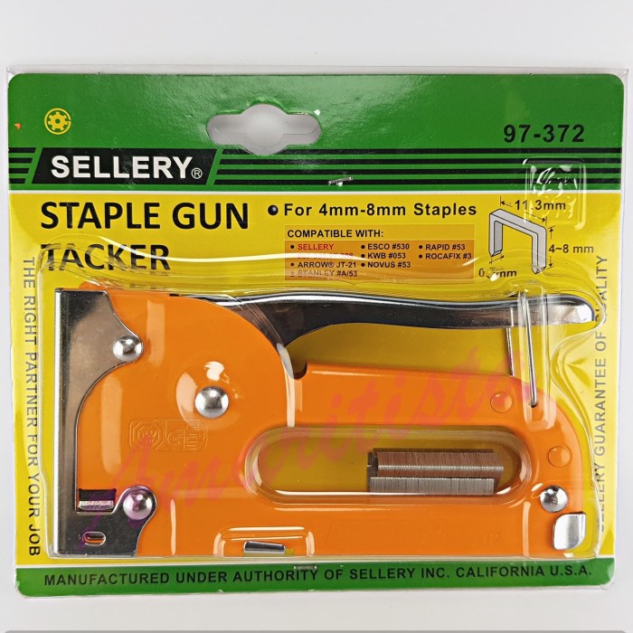 

Staple Gun Tacker 4mm-8mm Staples Tembak SELLERY INC.California USA